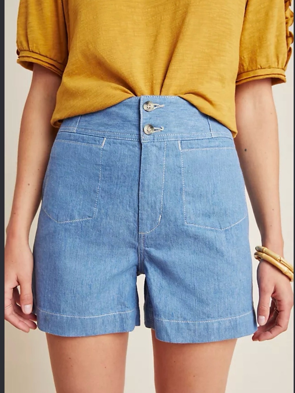 Anthropologie High-Rise Light Blue Denim Women’s Shorts